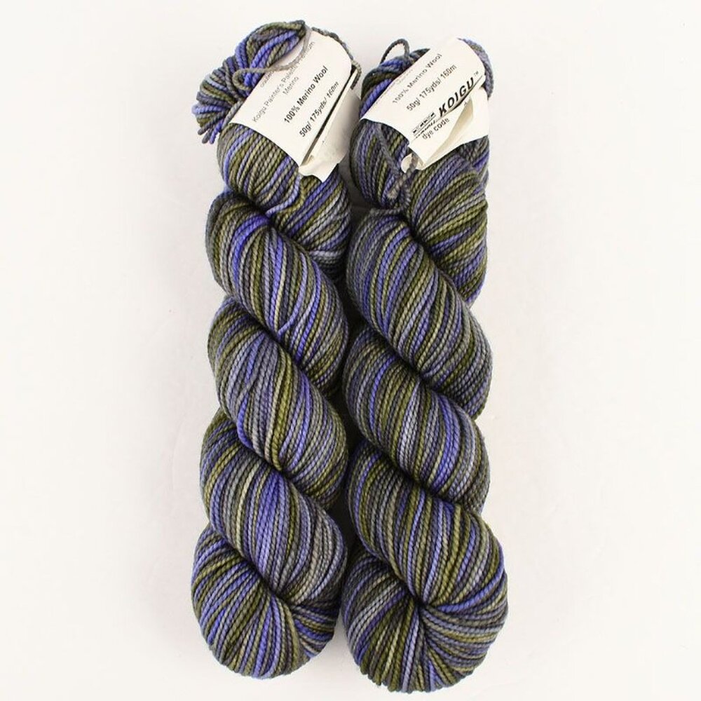 Koigu KPPPM Merino Wool Yarn 2 Skeins Hand Painted P902 Green Periwinkle